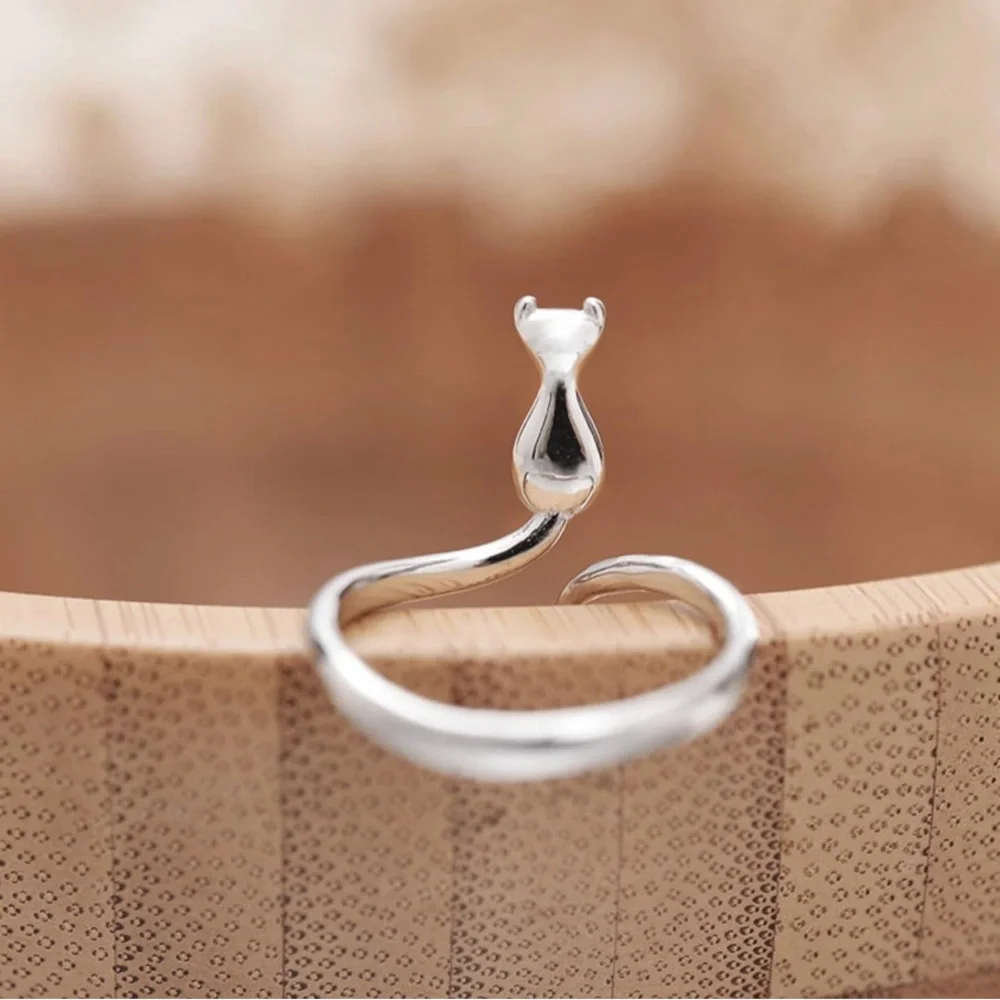 Sterling Silver Cat Ring NWOT
